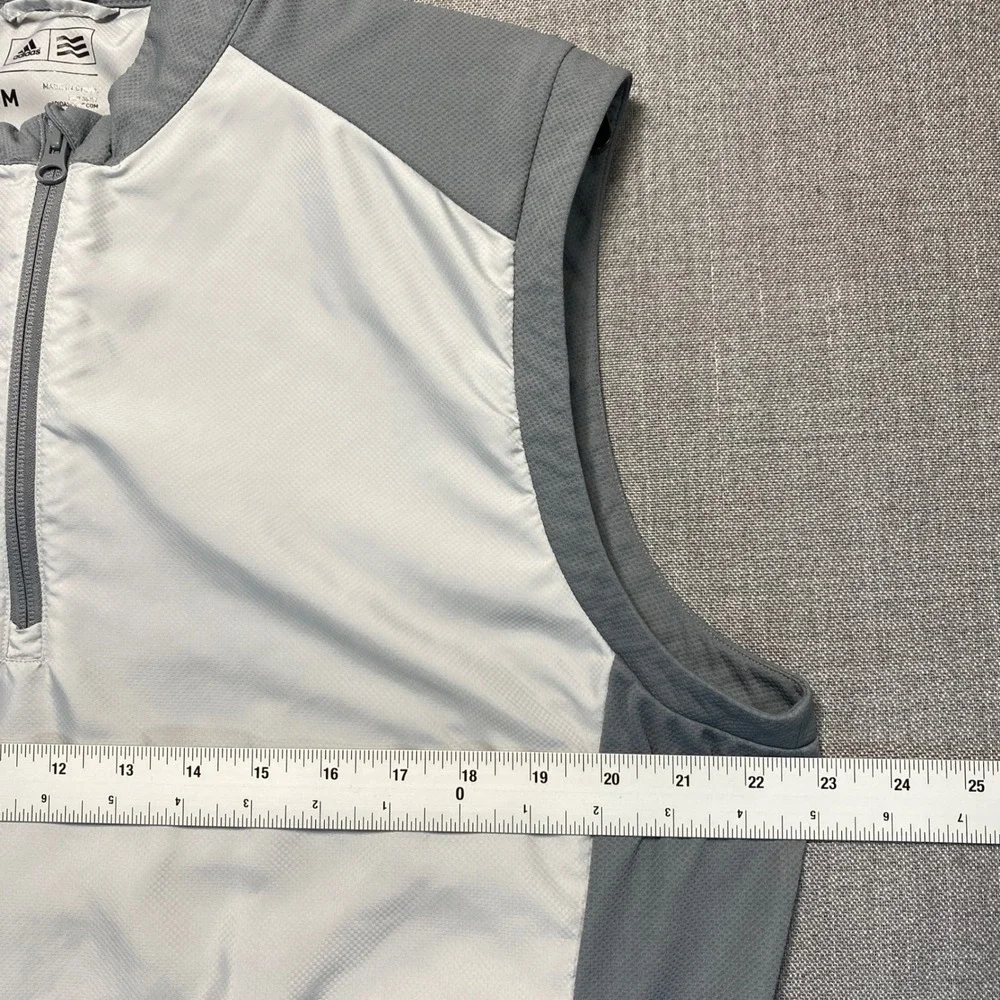 Adidas Golf Mens Quarter Zip Vest White Grey Colorblock Windbreaker Medium